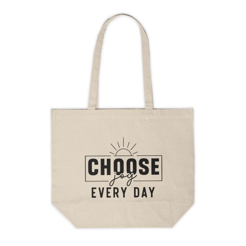 Choose Joy Everyday Custom Canvas Tote Bag